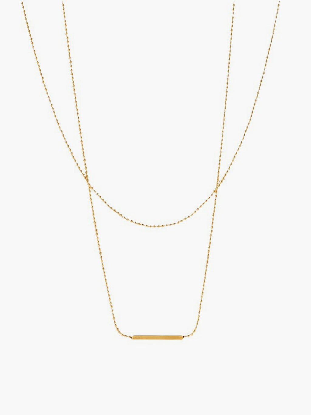 Double Layer Golden Drop Necklace