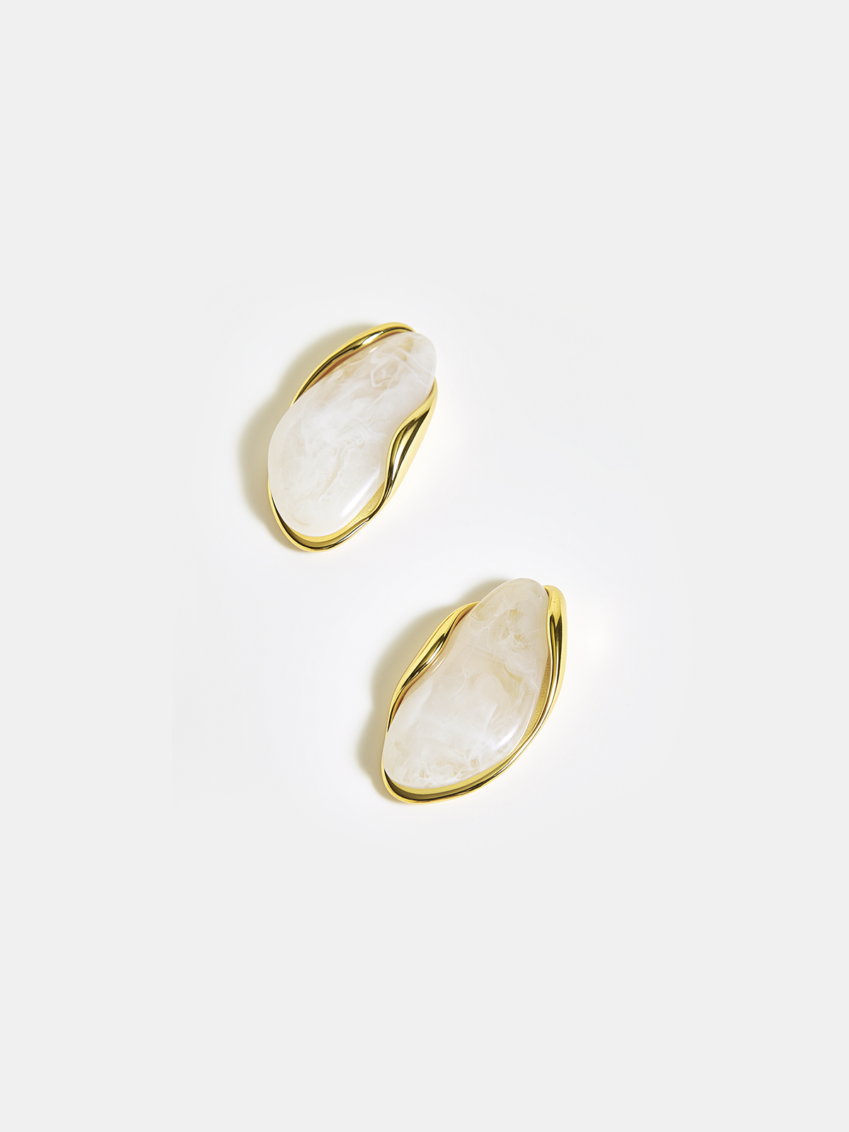 Marble Resin Stud Earrings