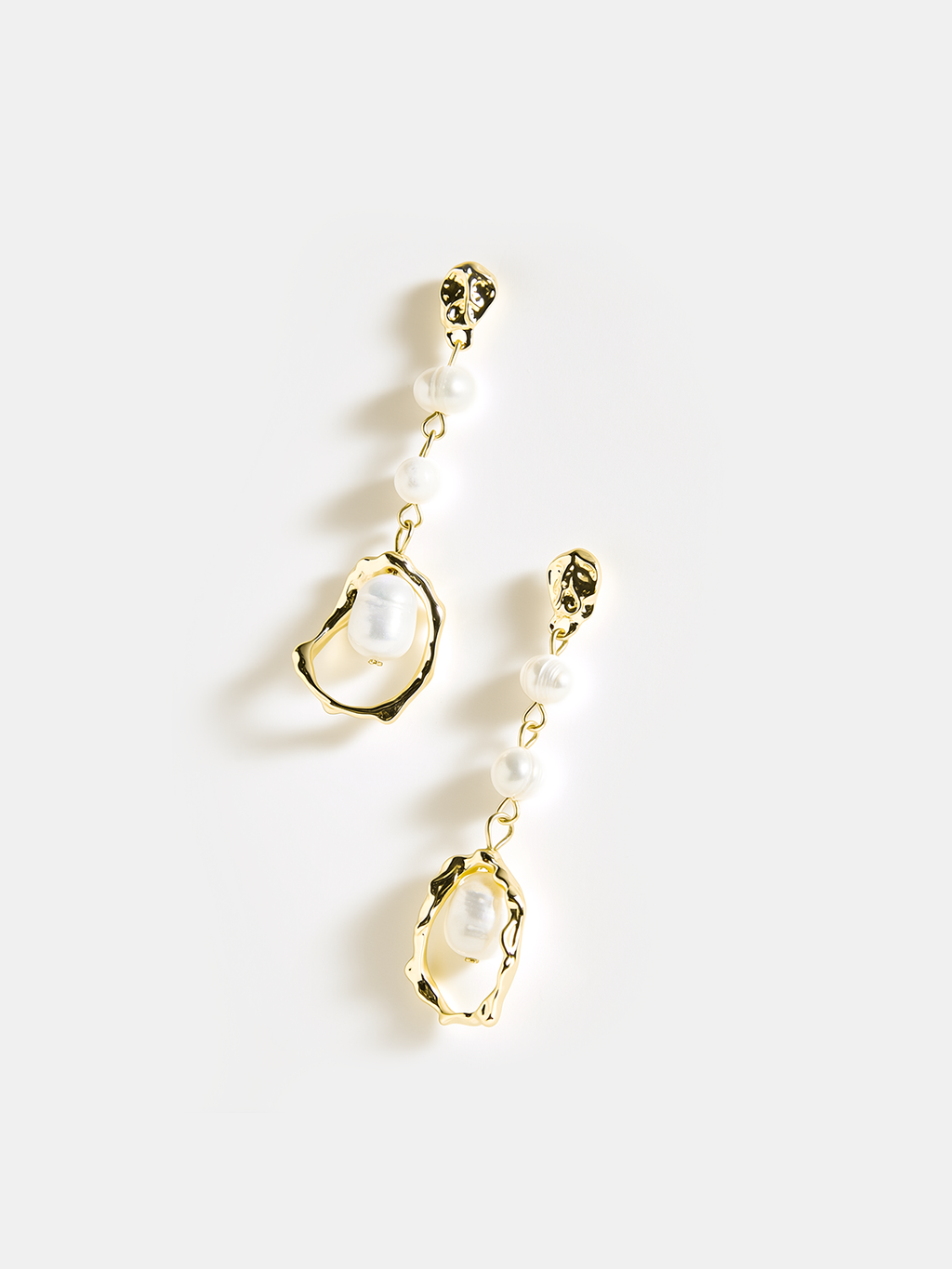 Pearl Golden Dangle Earrings