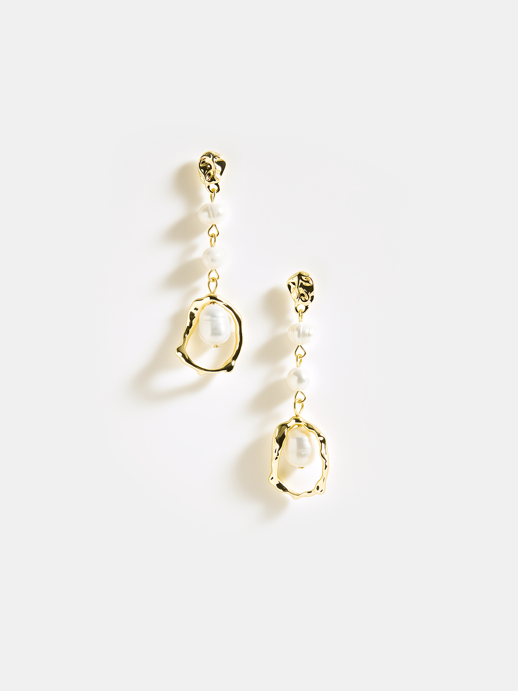 Pearl Golden Dangle Earrings