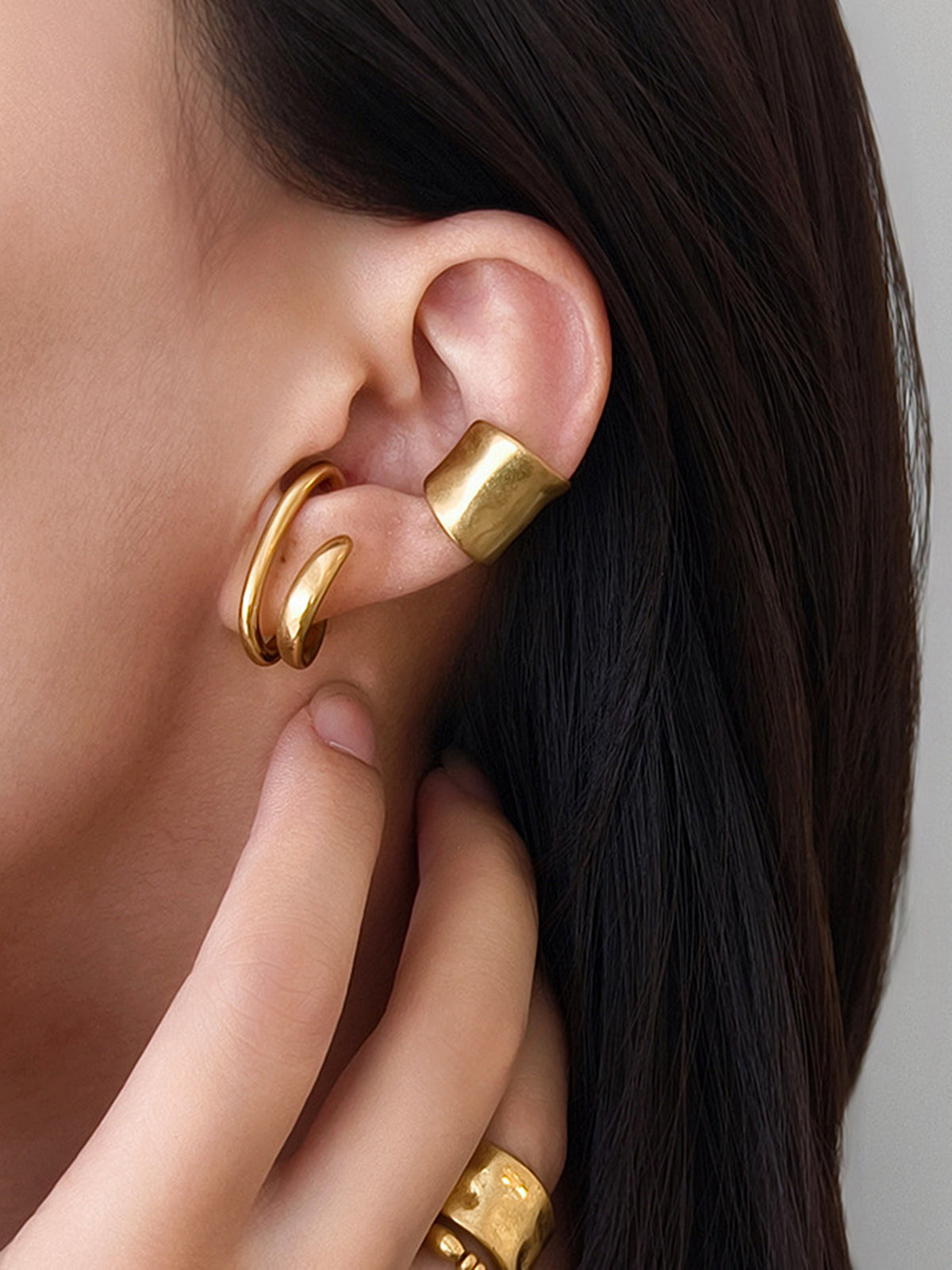 1pc Double-Hoop Ear Clip